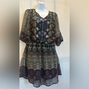 Bebop pull over dress 3/4 sleeve cinched at waist and sleeves EUC never worn XL